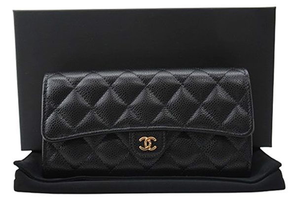 n48731 1 Chanel Matelasse Caviar Skin Long Flap Wallet