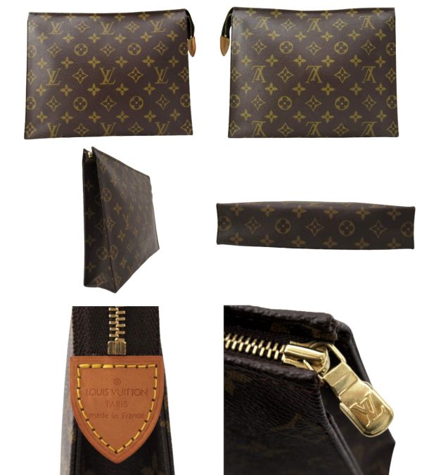 n48738 2 Louis Vuitton Monogram Pochette Toilette 26 Brown