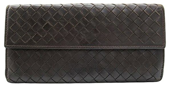 n48792 1 Bottega Veneta Intrecciato Long Wallet Brown