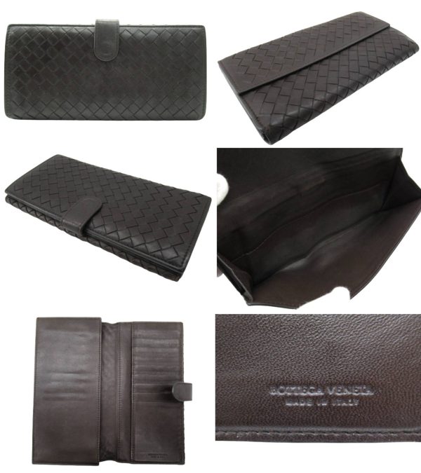 n48792 2 Bottega Veneta Intrecciato Long Wallet Brown