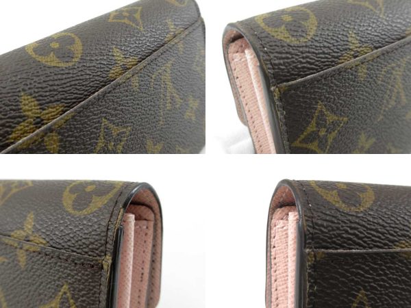 n48804 3 Louis Vuitton Monogram Portefeuille Sara Long Wallet Rose Ballerine