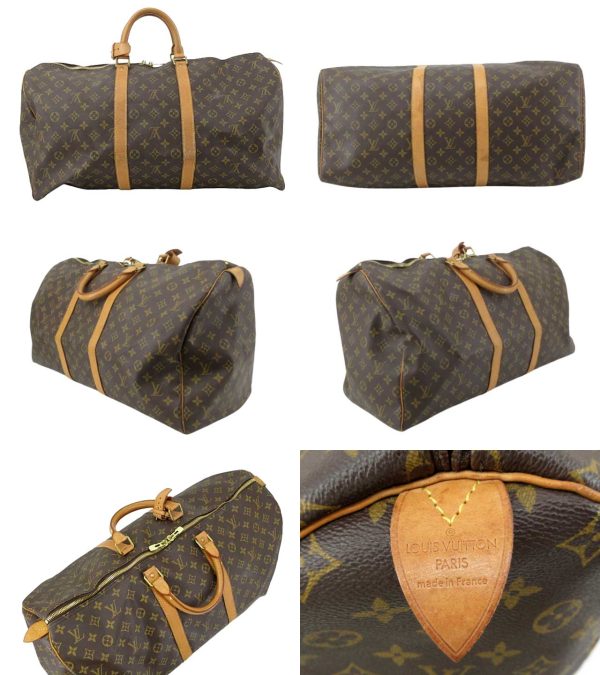 n48806 2 Louis Vuitton Monogram Keepall 55 Bag Brown