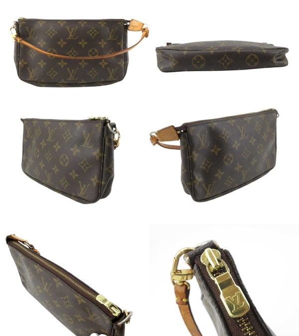 n48885 2 Louis Vuitton Monogram Pochette Accessoire Handbag Brown