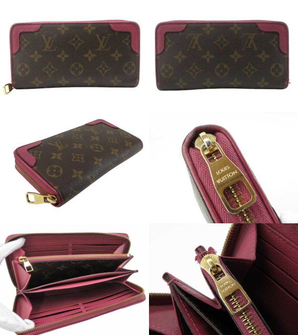 n48888 2 Louis Vuitton Zippy Wallet Retiro Long Wallet Rose Bruyere