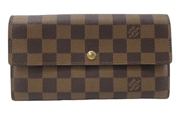 n48948 1 Louis Vuitton Ebene Pochette Porte Monet Long Wallet Brown