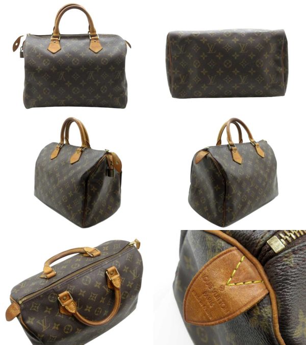 n48969 2 Louis Vuitton Monogram Speedy 30 Mini Handbag Brown