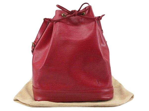 n49066 1 Louis Vuitton Epi Noe Drawstring Shoulder Bag Castilian Red