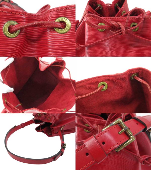 n49066 3 Louis Vuitton Epi Noe Drawstring Shoulder Bag Castilian Red