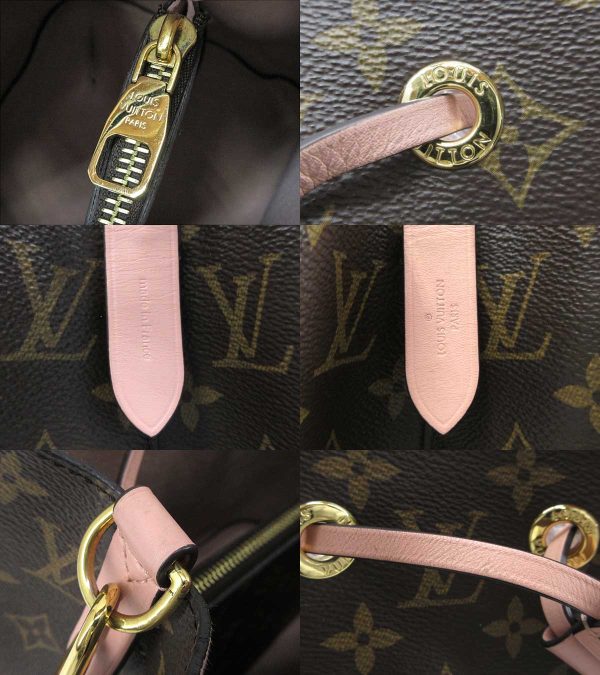 n49067 4 Louis Vuitton Monogram Neonoe Drawstring Crossbody Shoulder Bag Rose Poudre