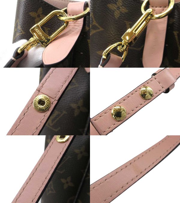 n49067 5 Louis Vuitton Monogram Neonoe Drawstring Crossbody Shoulder Bag Rose Poudre