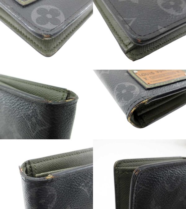 n49069 6 Louis Vuitton Monogram Eclipse Portefeuille Brazza Gaston Long Wallet Black