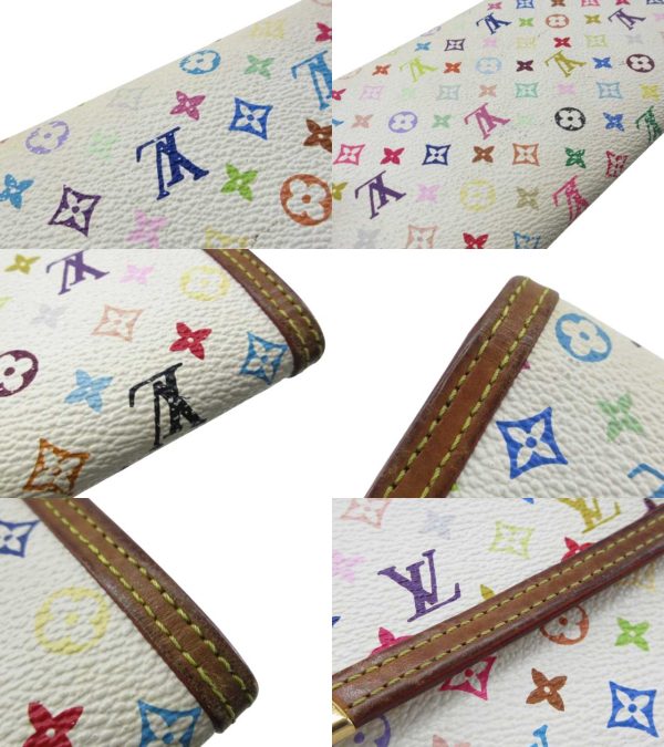 n49070 6 Louis Vuitton Monogram Multicolor Porto Tresor Long Wallet White