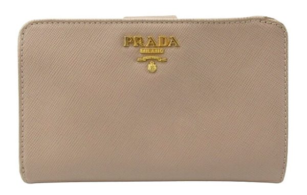 n49100 1 Prada Saffiano Metal L Shaped Wallet Beige