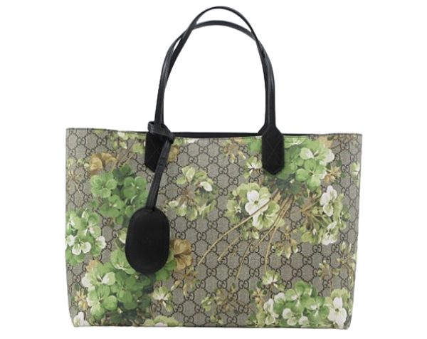 n49105 1 Gucci GG Blooms GG Supreme Tote Bag Beige Green