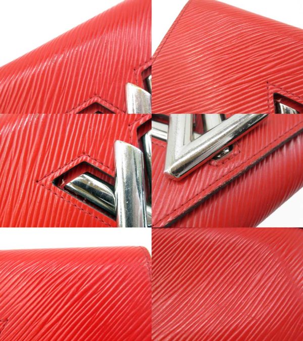 n49107 5 Louis Vuitton Epi Portefeuille Twist Long Wallet LV Turnlock Coquelicot