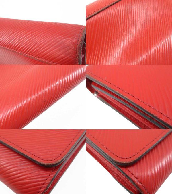 n49107 6 Louis Vuitton Epi Portefeuille Twist Long Wallet LV Turnlock Coquelicot