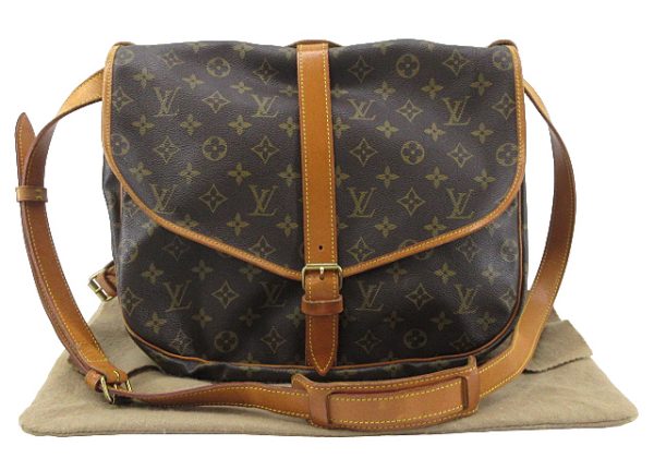 n49139 1 Louis Vuitton Monogram Saumur 35 Shoulder Bag Brown