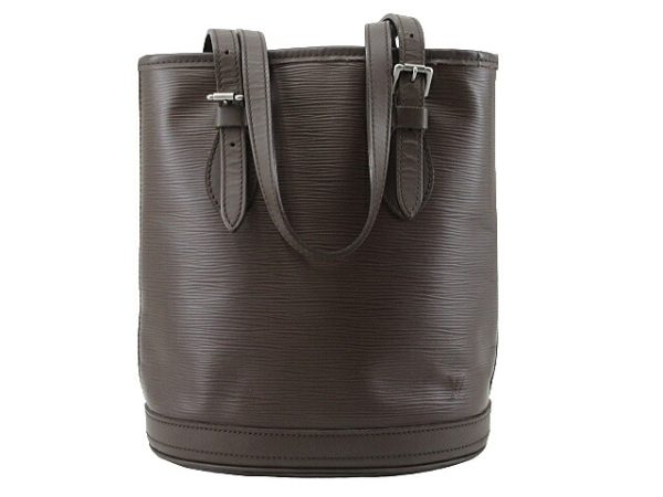 n49140 1 Louis Vuitton Epi Bucket PM Shoulder Tote Bag Brown