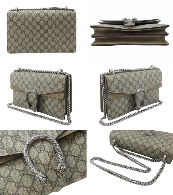 n49249 2 Gucci Dionysus Supreme Chain Shoulder Bag Beige