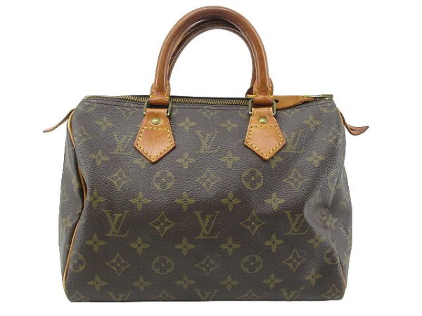 n49258 1 Louis Vuitton Monogram Speedy 25 Handbag Brown