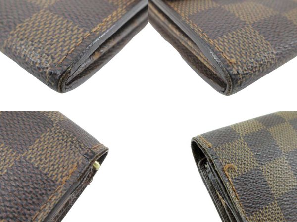 n49259 6 Louis Vuitton Damier Ebene Sara Model Long Wallet Brown