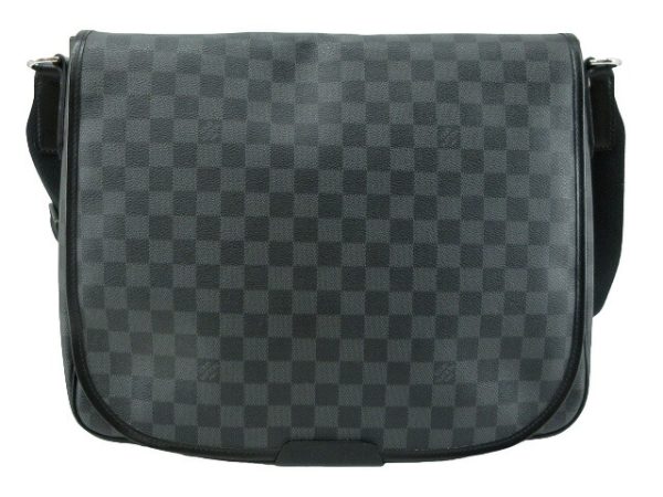 n49260 1 Louis Vuitton Damier Graphite Daniel MM Messenger Bag Black