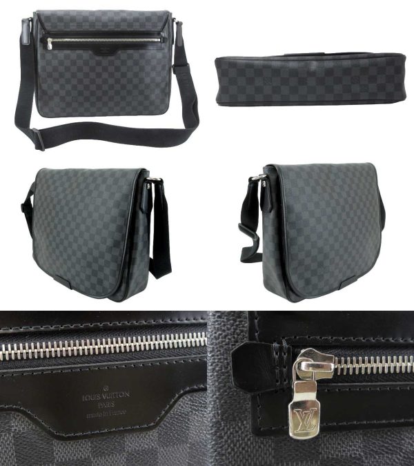 n49260 2 Louis Vuitton Damier Graphite Daniel MM Messenger Bag Black