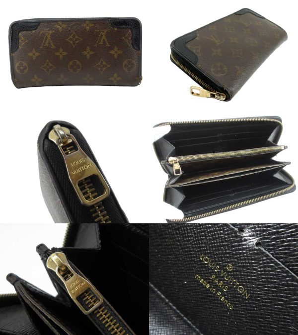 n49265 2 Louis Vuitton Monogram Zippy Wallet Retiro Brown Noir