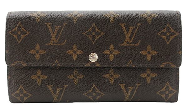 n49319 1 Louis Vuitton Monogram Portefeuille Sara Model Long Wallet Brown