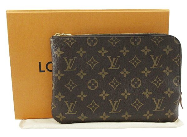 n49469 1 Louis Vuitton Monogram Etuit Voyage PM Clutch Pouch Brown