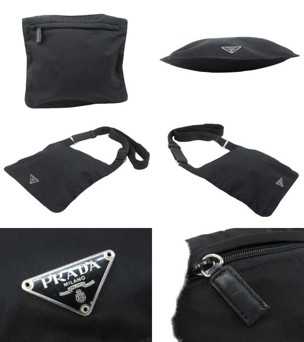 n49544 2 Prada Tessuto Nylon Crossbody Pochette Black