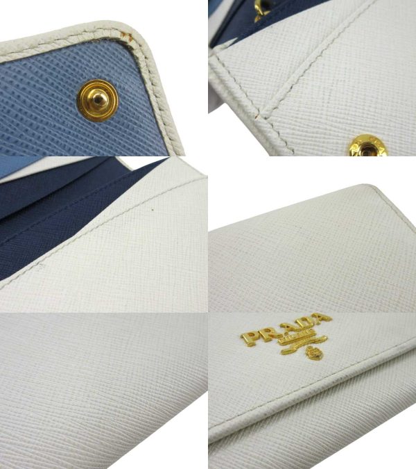 n49547 4 Prada Saffiano Multicolor Long Wallet White