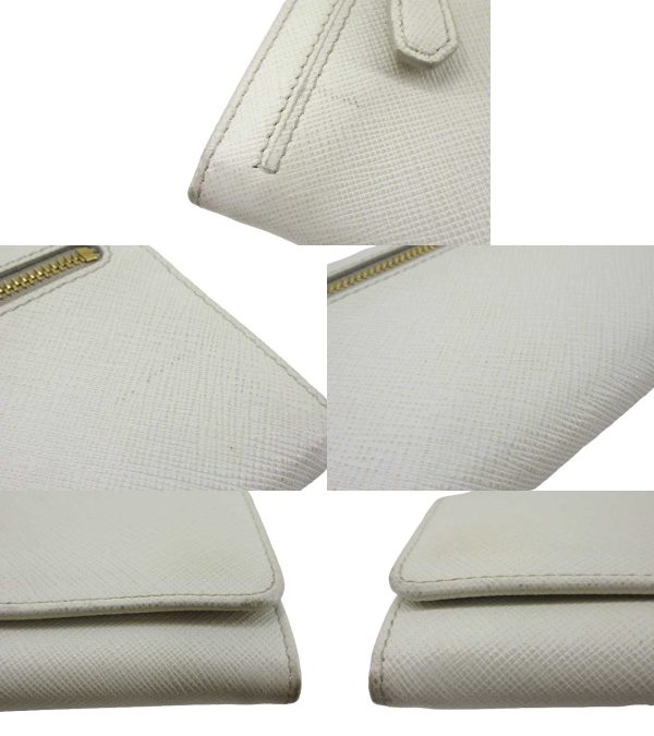 n49547 5 Prada Saffiano Multicolor Long Wallet White