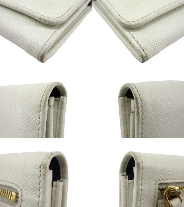 n49547 6 Prada Saffiano Multicolor Long Wallet White