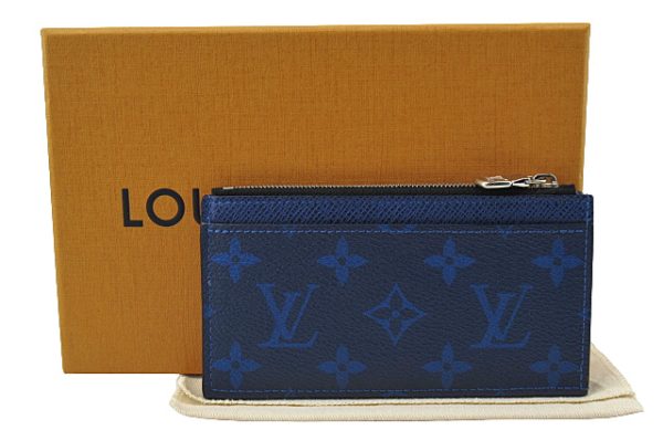 n49574 1 Louis Vuitton Monogram Taiga Coin Card Holder Cobalt