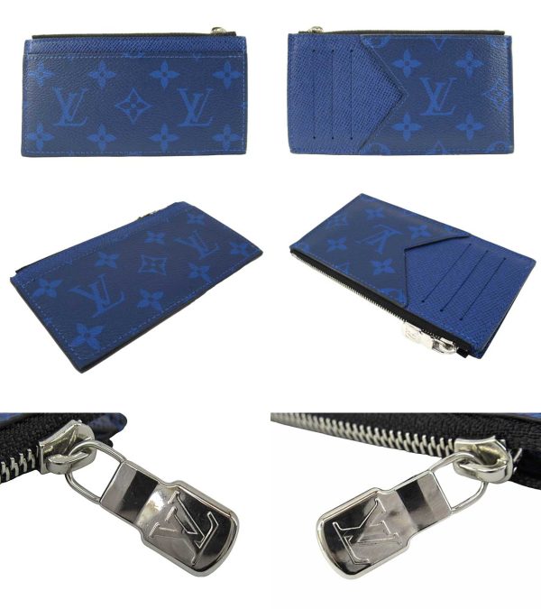 n49574 2 Louis Vuitton Monogram Taiga Coin Card Holder Cobalt