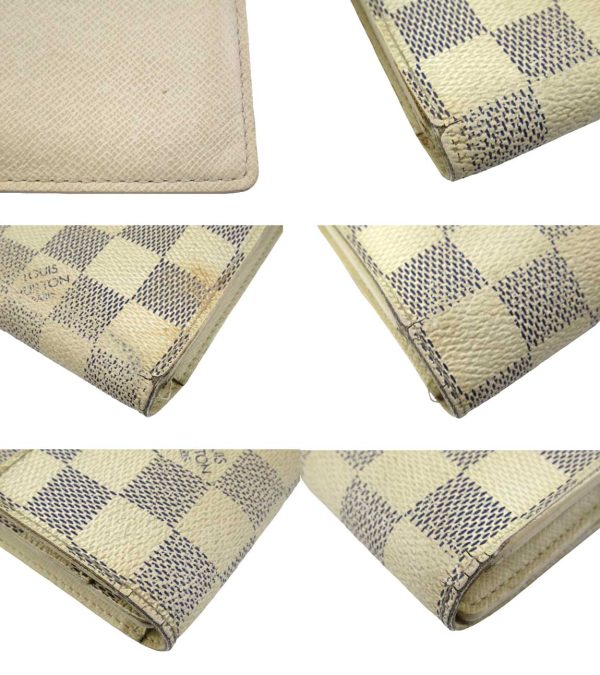 n49577 6 Louis Vuitton Damier Azur Portefeuille Long Wallet Cream