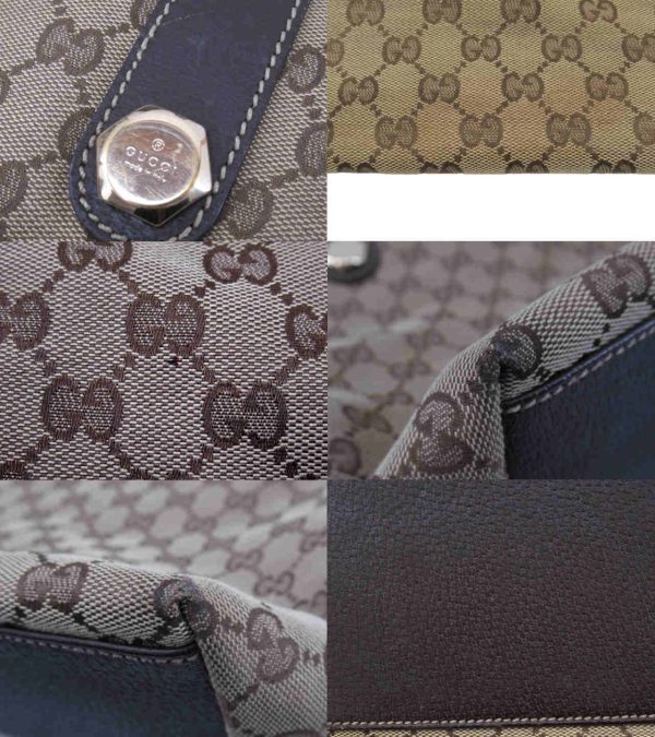 n49664 5 Gucci GG Shoulder Tote Beige Brown