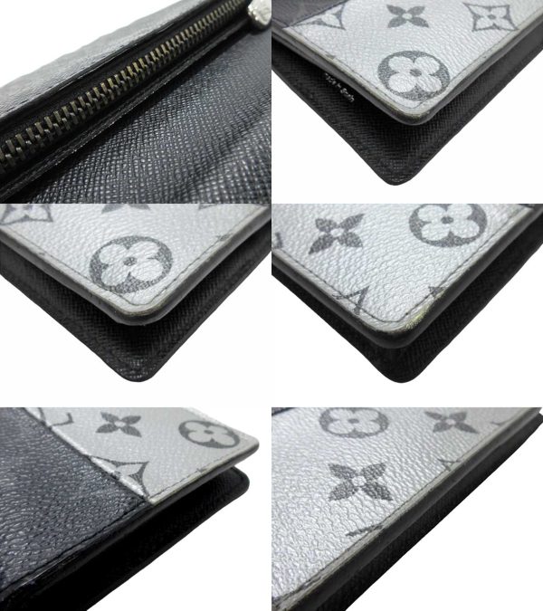 n49669 4 Louis Vuitton Eclipse Split Portefeuille Brazza Long Wallet Black