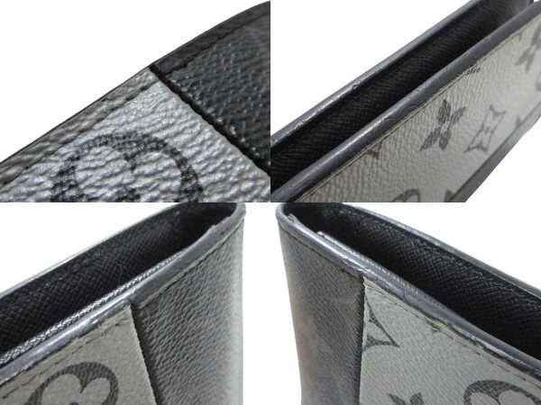 n49669 5 Louis Vuitton Eclipse Split Portefeuille Brazza Long Wallet Black