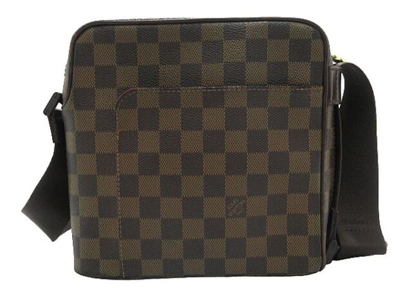 n49670 1 Louis Vuitton Monogram Olaf PM Square Shoulder Bag Brown