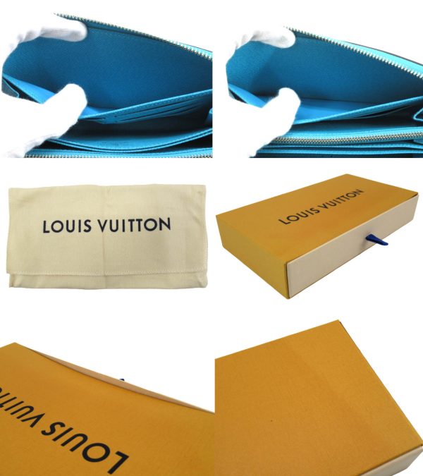 n49682 4 Louis Vuitton Zippy Wallet Epi Turquoise Long Wallet Blue