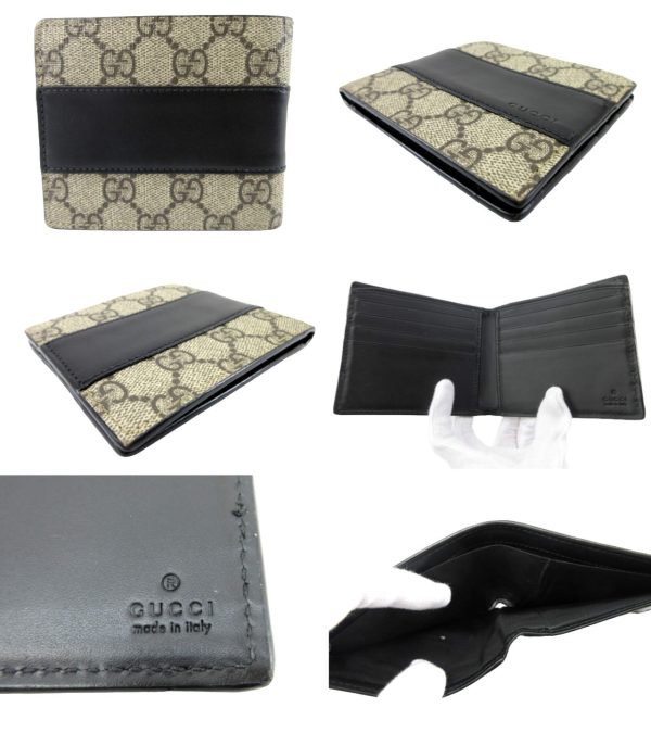 n49759 2 Gucci Eden GG Supreme Wallet Beige Black