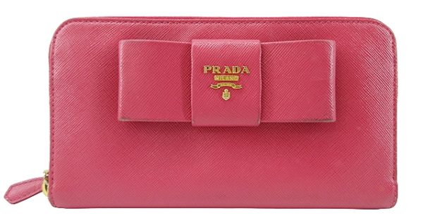 n49762 1 PRADA Saffiano Ribbon Long Wallet Pink