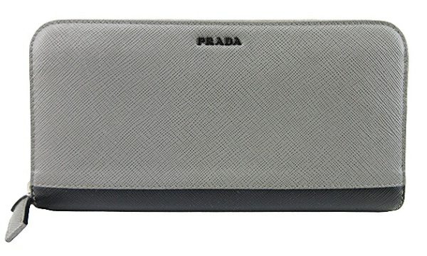 n49763 1 Prada Saffiano Bicolor Long Wallet Black Black