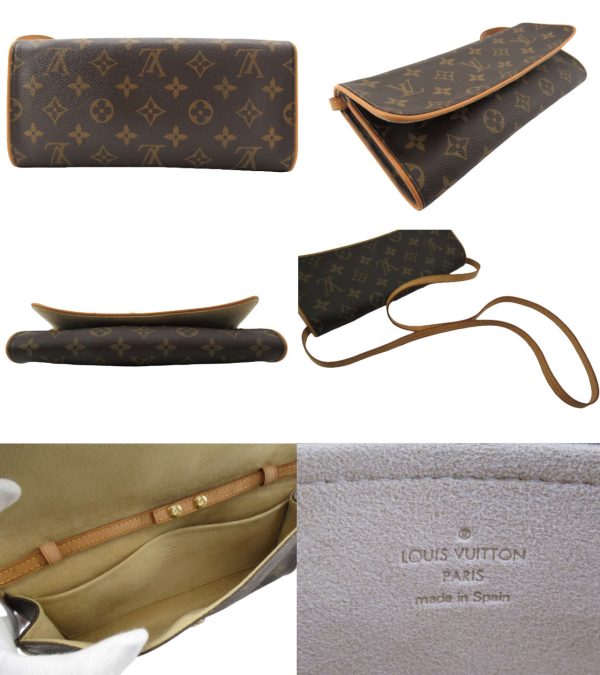 n49768 2 Louis Vuitton Monogram Pochette Twin GM Shoulder Bag Brown