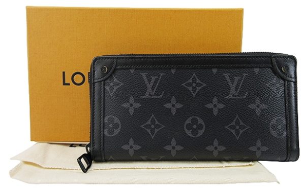 n49770 1 Louis Vuitton Monogram Eclipse Trunk Zippy Wallet Black