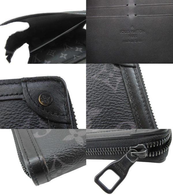 n49770 3 Louis Vuitton Monogram Eclipse Trunk Zippy Wallet Black