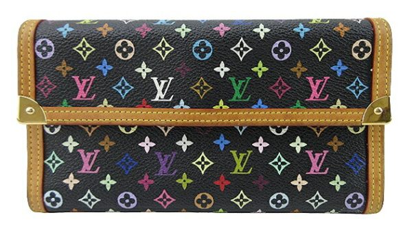 n49771 1 Louis Vuitton Monogram Multicolor Porto Tresor Long Wallet Noir