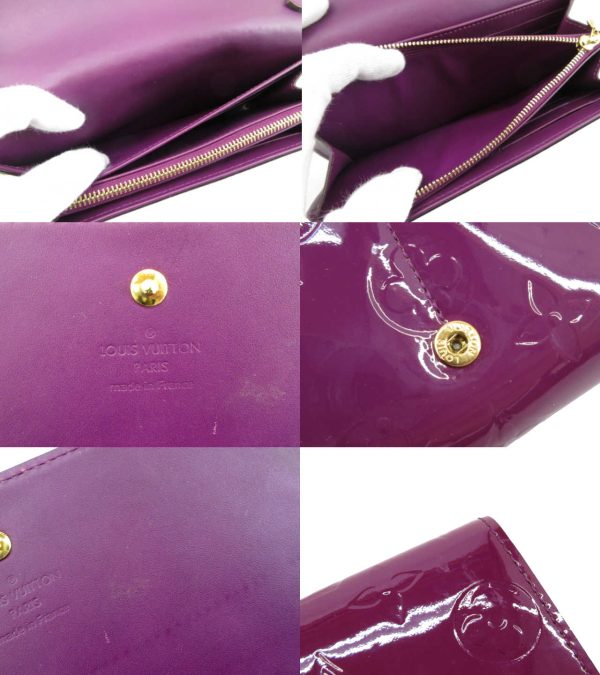 n49777 3 Louis Vuitton Vernis Portefeuille Sara Chain Wallet Amethyst